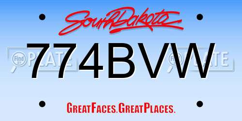 774BVW South Dakota License Plate
