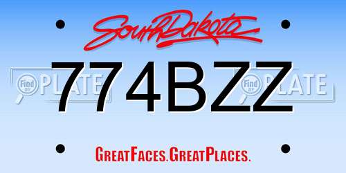 774BZZ South Dakota License Plate