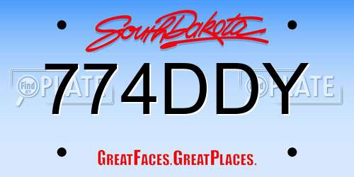 774DDY South Dakota License Plate