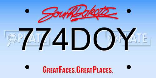 774DOY South Dakota License Plate