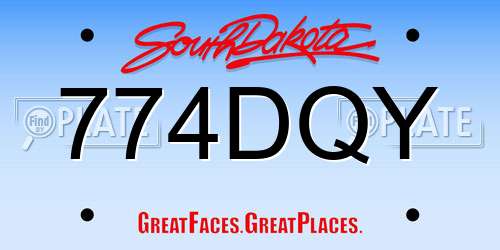 774DQY South Dakota License Plate