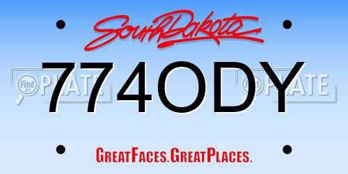 774ODY South Dakota License Plate