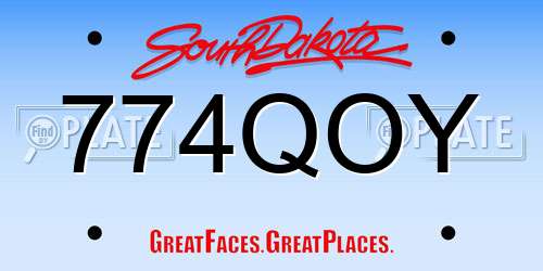 774QOY South Dakota License Plate