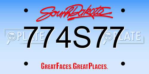 774S77 South Dakota License Plate