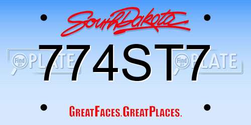 774ST7 South Dakota License Plate