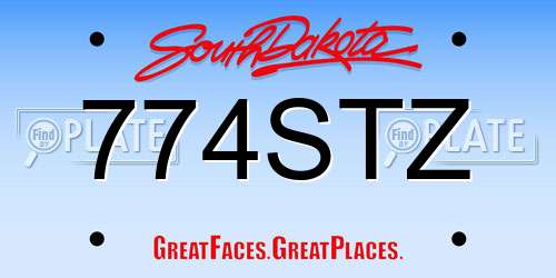 774STZ South Dakota License Plate