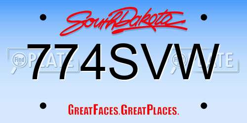 774SVW South Dakota License Plate