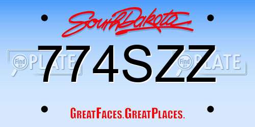 774SZZ South Dakota License Plate