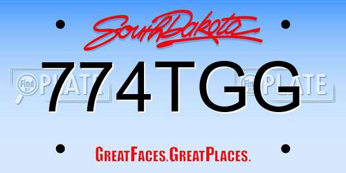 774TGG South Dakota License Plate