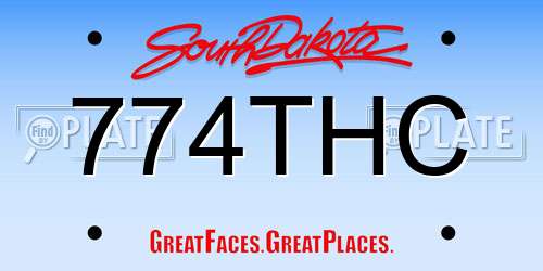 774THC South Dakota License Plate