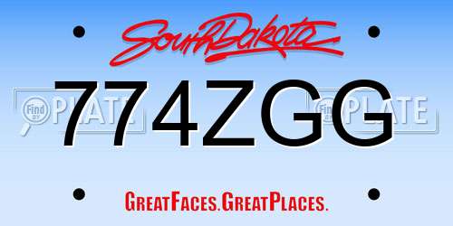 774ZGG South Dakota License Plate