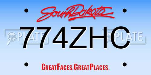 774ZHC South Dakota License Plate
