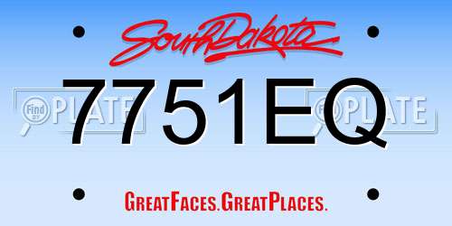 7751EQ South Dakota License Plate