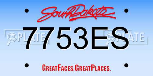 7753ES South Dakota License Plate