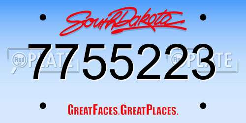 7755223 South Dakota License Plate