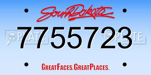 7755723 South Dakota License Plate