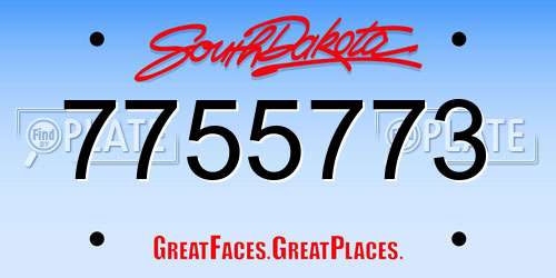 7755773 South Dakota License Plate