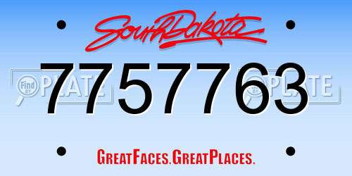 7757763 South Dakota License Plate