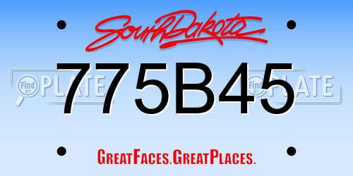 775B45 South Dakota License Plate