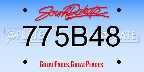 775B48 South Dakota License Plate