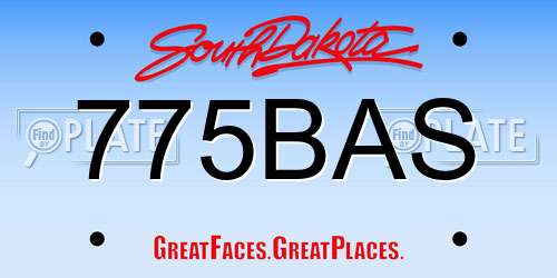 775BAS South Dakota License Plate