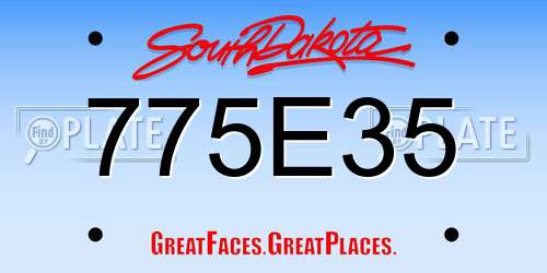 775E35 South Dakota License Plate