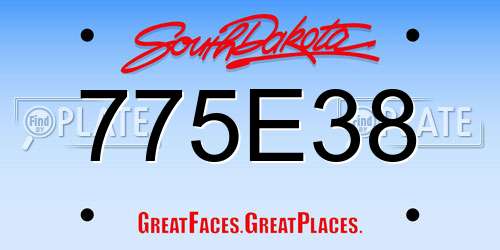 775E38 South Dakota License Plate