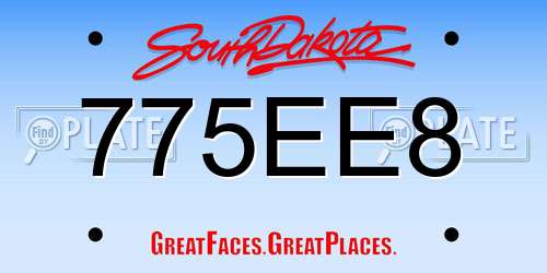 775EE8 South Dakota License Plate