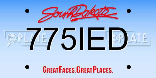 775IED South Dakota License Plate