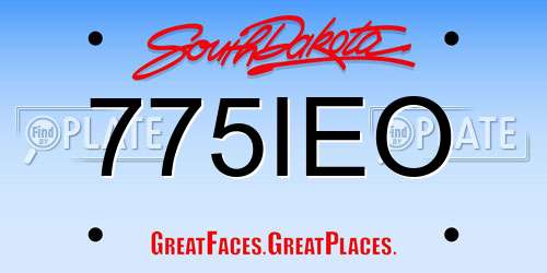 775IEO South Dakota License Plate