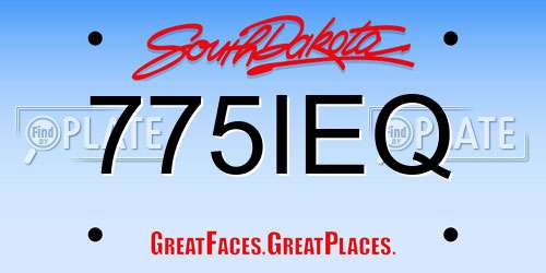 775IEQ South Dakota License Plate