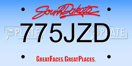 775JZD South Dakota License Plate