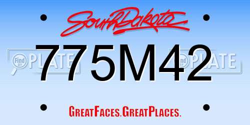 775M42 South Dakota License Plate