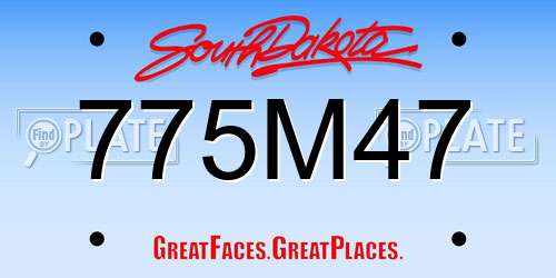 775M47 South Dakota License Plate