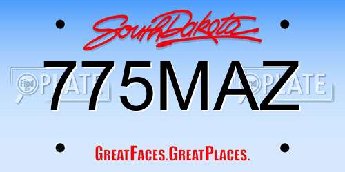 775MAZ South Dakota License Plate