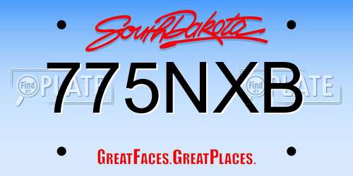 775NXB South Dakota License Plate