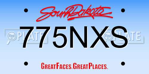 775NXS South Dakota License Plate