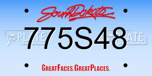 775S48 South Dakota License Plate