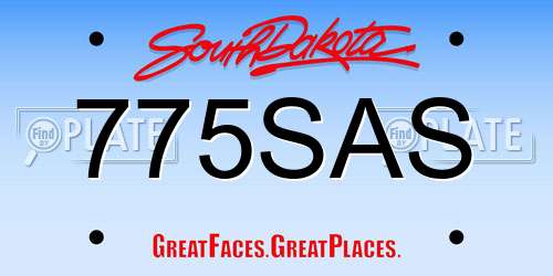 775SAS South Dakota License Plate