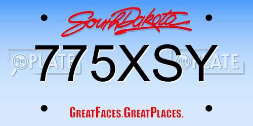 775XSY South Dakota License Plate