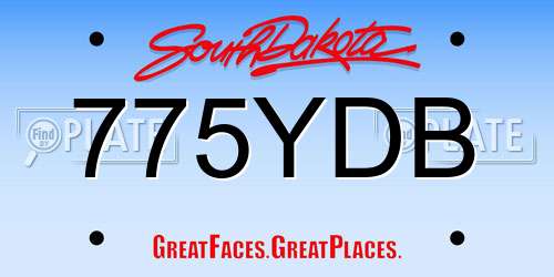 775YDB South Dakota License Plate