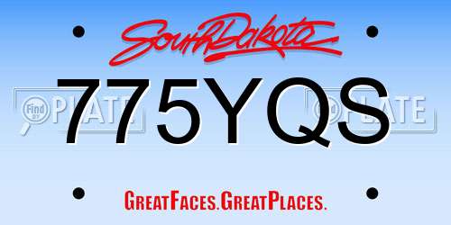 775YQS South Dakota License Plate