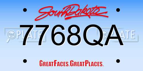 7768QA South Dakota License Plate