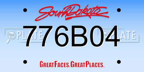776B04 South Dakota License Plate
