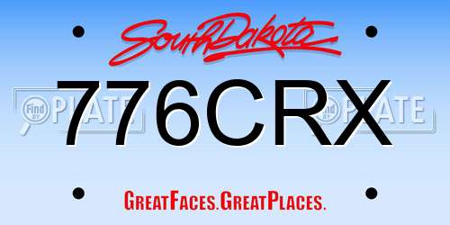 776CRX South Dakota License Plate