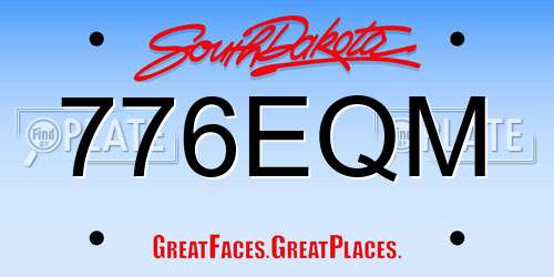 776EQM South Dakota License Plate