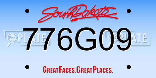 776G09 South Dakota License Plate