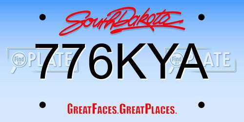 776KYA South Dakota License Plate