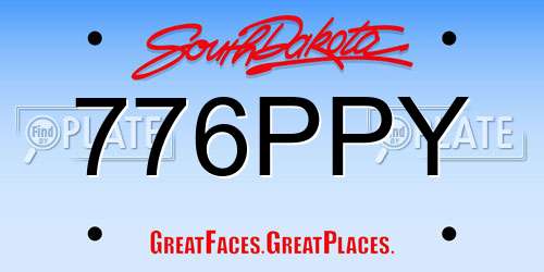 776PPY South Dakota License Plate