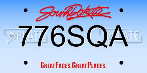 776SQA South Dakota License Plate